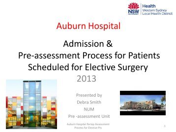 Admission and Pre-assessment process for patients ... - ARCHI