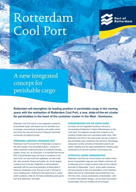 Factsheet 'Rotterdam Cool Port' - Port of Rotterdam
