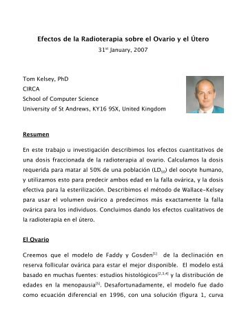 Efectos de la Radioterapia sobre el Ovario y el ÃƒÂštero