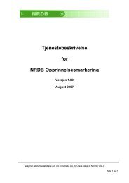 Tjenestebeskrivelse for NRDB Opprinnelsesmarkering - KoKom