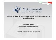 Il Made in Italy: la contraffazione nel settore alimentare e non ...