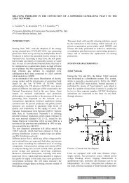 Relaying problems in the connection of a dispersed generating plant ...