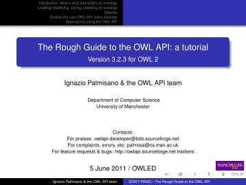 The Rough Guide to the OWL API: a tutorial - SourceForge