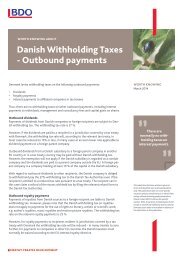 Danish Withholding taxes - outbound payments - BDO