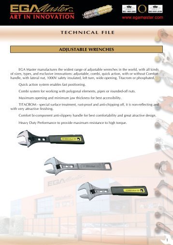 TECHNICAL FILE ADJUSTABLE WRENCHES - Ega Master