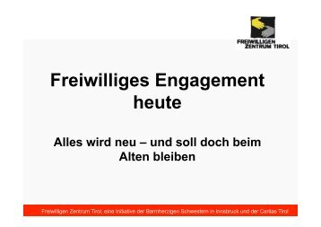 Freiwilliges Engagement heute