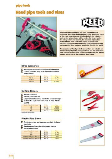 Reed pipe tools and vises - IPS Flow Systems