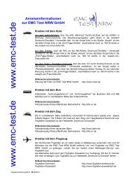 Anreiseinformationen zur EMC Test NRW GmbH