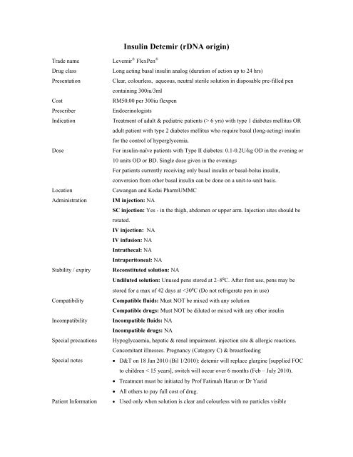 insulin detemir 300iu/3mL inj pen