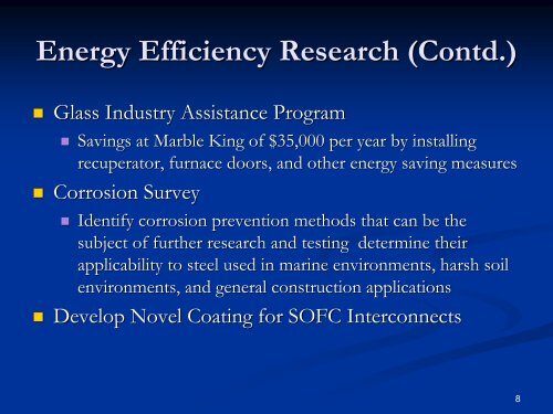 WV: Industrial Energy Efficiency Research at WVU - Industries of the ...