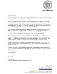 the application form - Queen Elizabeth School
