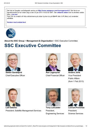 SSC Executive Committee - uppsagd