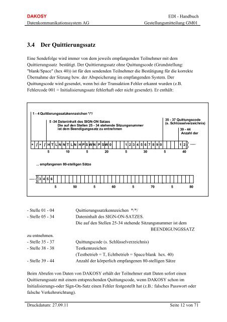 der Gestellungsmitteilung (GM01) - DAKOSY ...