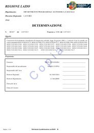 REGIONE LAZIO DETERMINAZIONE - Il portale del lavoro della ...