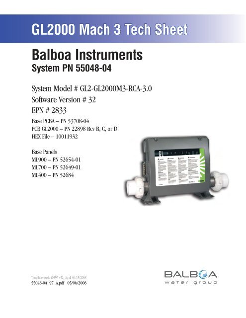 55048-04, GL2-GL2000M3-RCA-3.0 - Balboa Direct