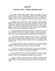 LINIJA 481 „dotacije za NVO“ u budžetu Republike Srbije