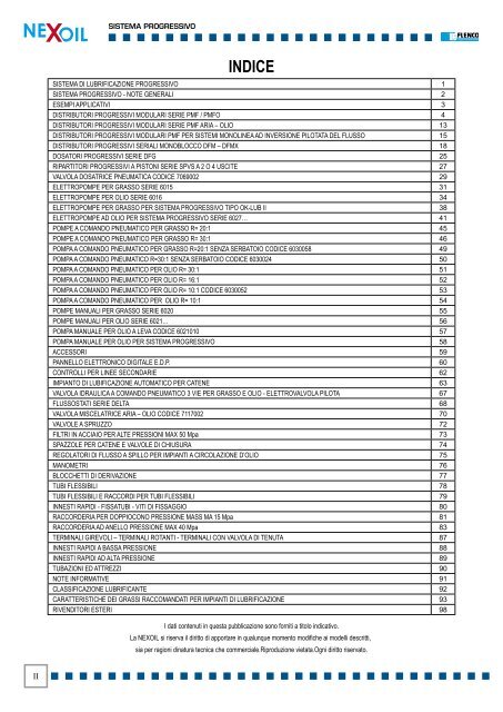 Brochure Lubrificazione Sistema Progressivo "Nexoil" - Air Bonaita