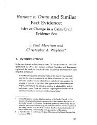 Browne v. Dunn and Similar Fact Evidence: - McCarthy TÃ©trault