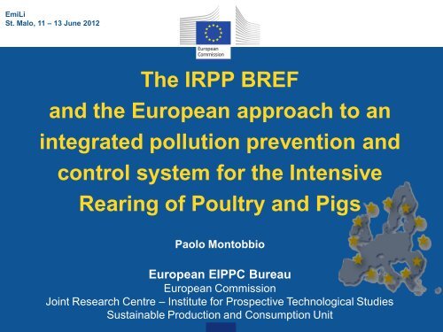 The IRPP BREF and the European approach to an integrated ... - Inra