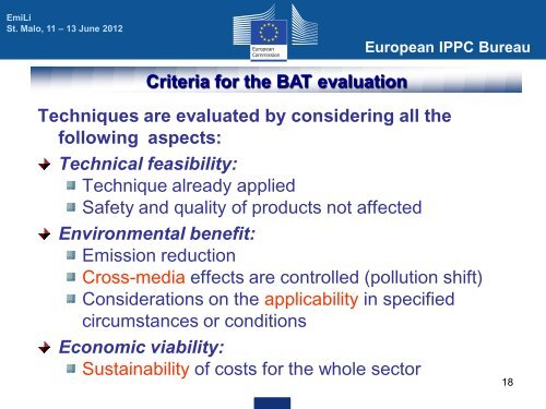 The IRPP BREF and the European approach to an integrated ... - Inra