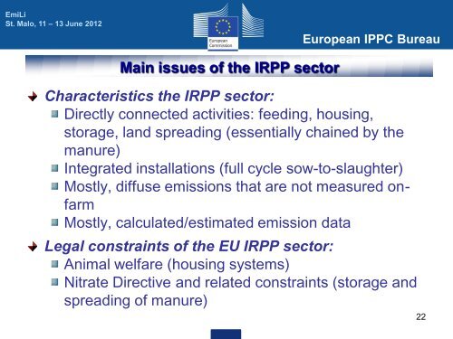 The IRPP BREF and the European approach to an integrated ... - Inra