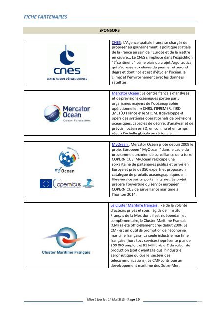 Le dossier de presse - Mercator OcÃ©an