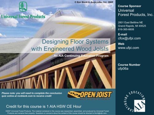 Designing Floor Systems with Engineered Wood Joists - Ron Blank ...