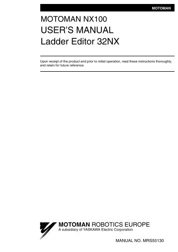 USER'S MANUAL Ladder Editor 32NX - Motoman
