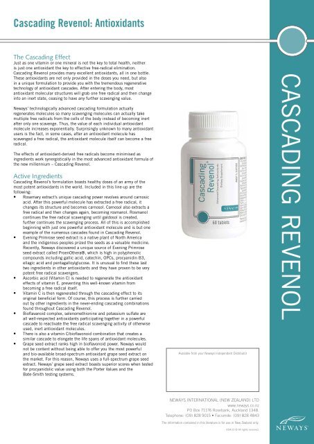 Cascading Revenol: Antioxidants