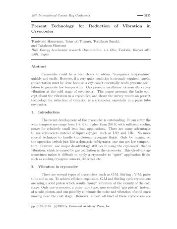 Present Technology for Reduction of Vibration in Cryocooler