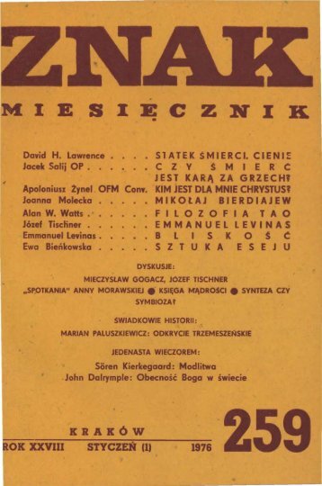 Nr 259, styczeÅ 1976 - Znak