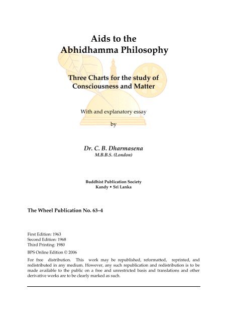 Abhidhamma Chart