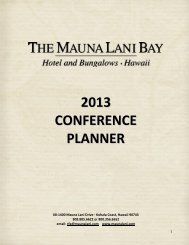 2013 CONFERENCE PLANNER - Mauna Lani Resort