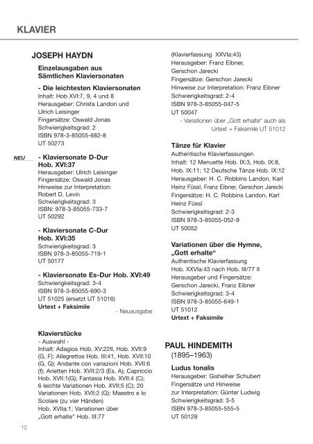 Wiener Urtext Gesamtkatalog - Universal Edition