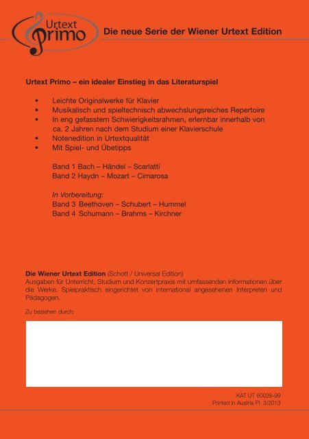 Wiener Urtext Gesamtkatalog - Universal Edition