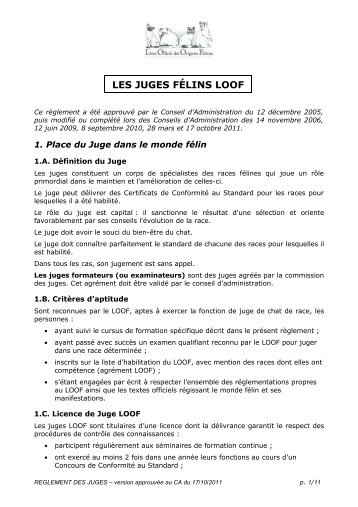 télécharger la nouvelle version du règlement des juges en pdf - LOOF