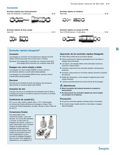 Enchufes rÃ¡pidos Series QC QF QM y QTM (MS-01-138 ... - Swagelok