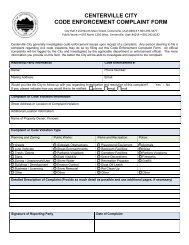 Complaint and Enforcement Form - The Official Centerville City ...