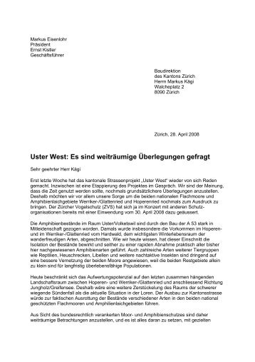 Uster West: Es sind weitrÃ¤umige Ãberlegungen gefragt