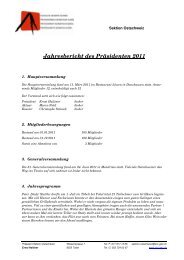 Jahresbericht des PrÃ¤sidenten 2011