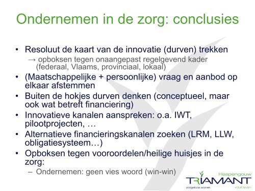 Presentatie: Ondernemen en zorg - Landelijke Gilden