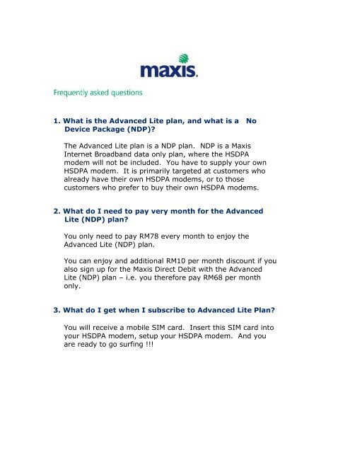 Maxis phone plan