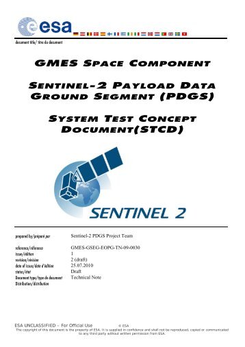 GSC Sentinel-2 PDGS System Test Concept Document - emits - ESA