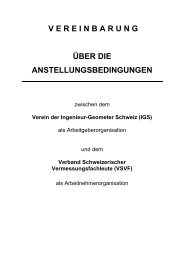Vereinbarung IGS-VSVF 2005 - Fachleute Geomatik Schweiz