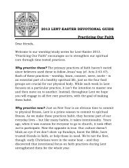 2013 LENT-EASTER DEVOTIONAL GUIDE Practicing Our Faith