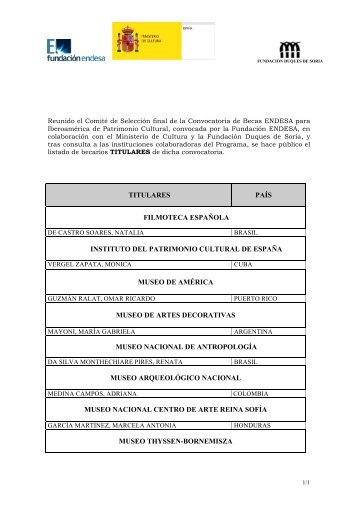 Beneficiarios para el Curso 2010-2011 - Fundacion Duques de Soria