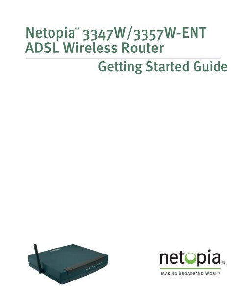 Netopia 3347W/3357W-ENT ADSL Wireless Router