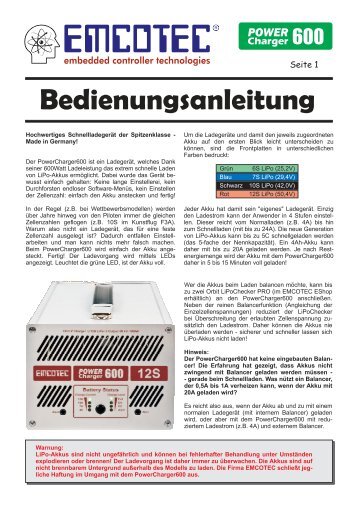 Bedienungsanleitung deutsch (ca. 1.332 KB) - Emcotec