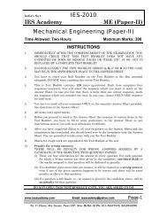 IES-2010 IES Academy ME (Paper-II) Mechanical Engineering ...