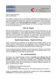 Hundehalter Informationsschreiben